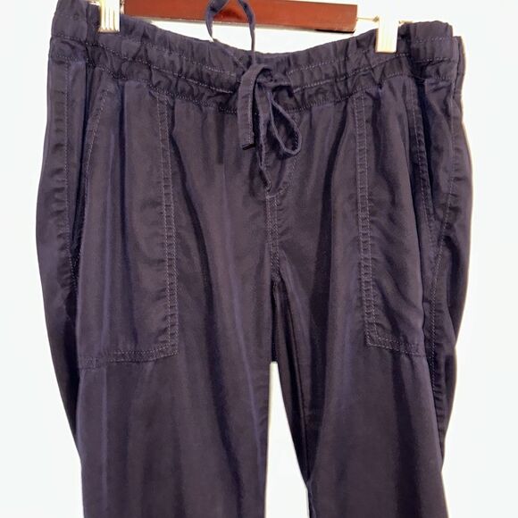 A PEA IN THE POD S Navy Crop Cuffed Lightweight Lyocell Cargo Pants - Picture 4 of 13